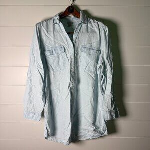 Chico’s Light Chambray Wash Denim Shirt Dress Chico’s Size 2